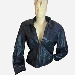 Jean Pierre Black 80s Leather Jacket
